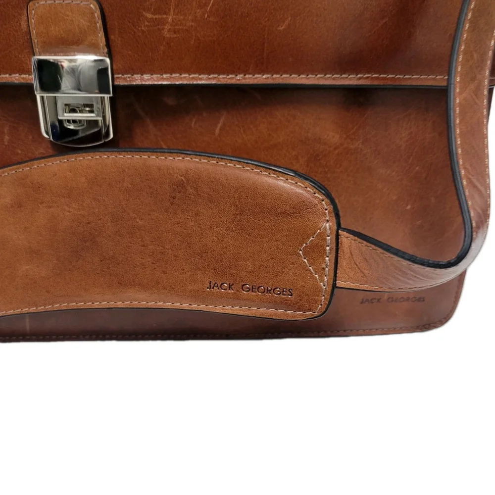 Jack George Elements Professional Leather Expandable Adult Unisex Briefcase